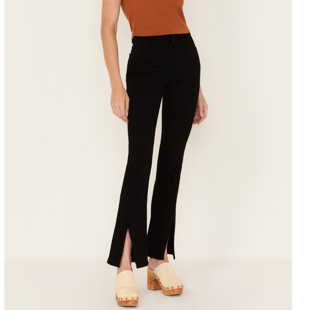 JUST BLACK DENIM WOMEN'S HIGH RISE SLIT FLARE JEANS